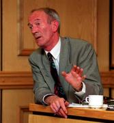 27 July 1999; GAA commercial manager Ciarán O'Neill speaking during a press conference at Croke Park in Dublin. Photo by Ray McManus/Sportsfile