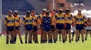 15 August 1999; The Clare team stand for a minutes silence, to mark the one year anniversary of the Omagh bombing, prior to the Guinness All-Ireland Senior Hurling Championship Semi-Final match between Kilkenny and Clare at Croke Park in Dublin. Photo by Aoife Rice/Sportsfile