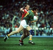 16 September 1990; Colm O'Rourke of Meath in action against Niall Cahalane of Cork during the All-Ireland Senior Football Championship Final between Cork and Meath at Croke Park in Dublin. Photo by Ray McManus/Sportsfile