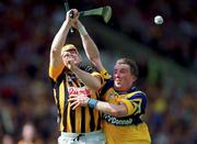 15 August 1999; Canice Brennan of Kilkenny in action against Conor Clancy of Clare during the Guinness All-Ireland Senior Hurling Championship Semi-Final match between Kilkenny and Clare at Croke Park in Dublin. Photo by Brendan Moran/Sportsfile