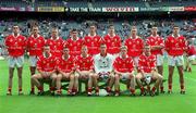 22 August 1999; The Cork team prior to the All-Ireland Minor Football Championship Semi-Final match between Cork and Mayo at Croke Park in Dublin. Photo by Ray McManus/Sportsfile