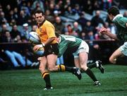 20 October 1991; David Campese of Australia during the Rugby World Cup Quarter-Final match between Australia and Ireland at Lansdowne Road in Dublin. Photo by Ray McManus/Sportsfile