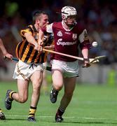 15 August 1999; David Forde of Galway in action against Timmy Murphy of Kilkenny during the All-Ireland Minor Hurling Championship Semi-Final match between Galway and Kilkenny at Croke Park in Dublin. Photo by Brendan Moran/Sportsfile