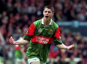 22 August 1999; Eoin Gallagher of Mayo celebrates his side's goal during the All-Ireland Minor Football Championship Semi-Final match between Cork and Mayo at Croke Park in Dublin. Photo by Matt Browne/Sportsfile