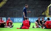 30 August 1999; Cork manager Jimmy Barry Murphy speaks to his players during a training session, at Páirc Uí Chaoimh in Cork, in advance of the Guinness All-Ireland Senior Hurling Championship Final. Photo by Brendan Moran/Sportsfile