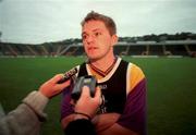 30 August 1999; Cork's Joe Deane speaks to media during a press night, at Páirc Uí Chaoimh in Cork, in advance of the Guinness All-Ireland Senior Hurling Championship Final. Photo by Brendan Moran/Sportsfile