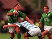 28 August 1999; Justin Bishop of Ireland during the Rugby World Cup Warm-up match between Ireland and Argentina at Lansdowne Road in Dublin. Photo by Brendan Moran/Sportsfile
