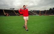 30 August 1999; Cork captain Mark Landers during a training session, at Páirc Uí Chaoimh in Cork, in advance of the Guinness All-Ireland Senior Hurling Championship Final. Photo by Brendan Moran/Sportsfile