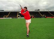 30 August 1999; Cork captain Mark Landers during a training session, at Páirc Uí Chaoimh in Cork, in advance of the Guinness All-Ireland Senior Hurling Championship Final. Photo by Brendan Moran/Sportsfile