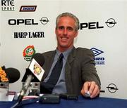 17 August 1999; Republic of Ireland manager Mick McCarthy during a press conference, in Dublin, where he announced his squads for the upcoming UEFA European Championship Qualifying matches against Yugoslavia, Croatia and Malta. Photo by Matt Browne/Sportsfile