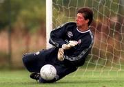 30 August 1999; Niall Quinn steps into goal during a Republic of Ireland training session at the AUL Grounds in Clonshaugh, Dublin. Photo by David Maher/Sportsfile