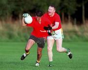 16 September 1999; Meath's Nigel Nestor, left, and Jimmy McGuinness during a training session, at Dalgan Park in Navan, in advance of the Bank of Ireland All-Ireland Senior Football Championship Final. Photo by Brendan Moran/Sportsfile
