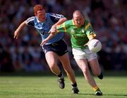 1 August 1999; Ollie Murphy of Meath in action against Paedar Andrews of Dublin during the Bank of Ireland Leinster Senior Football Championship Final between Meath and Dublin at Croke Park in Dublin. Photo by Brendan Moran/Sportsfile