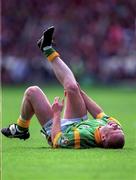29 August 1999; Meath's Ollie Murphy lies on the ground after picking up an injury during the Bank of Ireland All-Ireland Senior Football Championship Semi-Final match between Meath and Armagh at Croke Park in Dublin. Photo by Ray McManus/Sportsfile