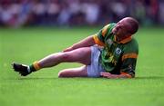 29 August 1999; Ollie Murphy of Meath goes down with an injury during the Bank of Ireland All-Ireland Senior Football Championship Semi-Final match between Meath and Armagh at Croke Park in Dublin. Photo by Ray McManus/Sportsfile