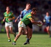 1 August 1999; Paddy Reynolds of Meath in action against Enda Sheehy of Dublin during the Bank of Ireland Leinster Senior Football Championship Final between Meath and Dublin at Croke Park in Dublin. Photo by Brendan Moran/Sportsfile