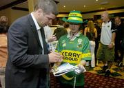 18 September 2006; Kerry player Eamonn Fitzmaurice signs an autograph for a fan. Jury's Hotel, Dublin. Picture credit: Brendan Moran / SPORTSFILE