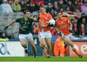 2 August 2014; Kevin Dyas, Armagh, in action against Donal Keogan, Meath. GAA Football All-Ireland Senior Championship, Round 4B, Meath v Armagh, Croke Park, Dublin. Picture credit: Oliver McVeigh / SPORTSFILE