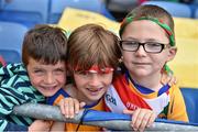 3 August 2014; Young supporters from Shannon Gaels GAA club, New York at Croke Park, from left, Logan Thomas, age 7, Finn O'Toole, age 7, and Fiachra Shea, age 8, from New York. GAA Football All-Ireland Senior Championship, Quarter-Final, Mayo v Cork, Croke Park, Dublin. Picture credit: Brendan Moran / SPORTSFILE