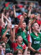 3 August 2014; Mayo fans cheer on their team. GAA Football All-Ireland Senior Championship, Quarter-Final, Mayo v Cork, Croke Park, Dublin. Picture credit: Cody Glenn / SPORTSFILE