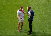 3 August 2014; James O'Donoghue, Kerry, is interviewed by Newstalk's Colm Parkinson after the game. GAA Football All-Ireland Senior Championship, Quarter-Final, Kerry v Galway, Croke Park, Dublin. Picture credit: Dáire Brennan / SPORTSFILE