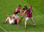 3 August 2014; Donnchadh Walsh, Kerry, in action against Galway players, left to right, Gary O'Donnell, Damien Comer, and Paul Varley. GAA Football All-Ireland Senior Championship, Quarter-Final, Kerry v Galway, Croke Park, Dublin. Picture credit: Dáire Brennan / SPORTSFILE