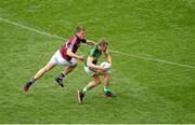 3 August 2014; Peter Crowley, Kerry, in action against Eddie Hoare, Galway. GAA Football All-Ireland Senior Championship, Quarter-Final, Kerry v Galway, Croke Park, Dublin. Picture credit: Dáire Brennan / SPORTSFILE