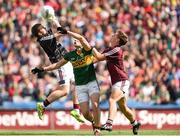 3 August 2014; Thomas Healy, left, and Donal O'Neill, Galway, in action against Declan O'Sullivan, Kerry. GAA Football All-Ireland Senior Championship, Quarter-Final, Kerry v Galway, Croke Park, Dublin. Picture credit: Stephen McCarthy / SPORTSFILE