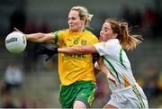 4 August 2014; Karen Guthrie, Donegal, in action against Aislinn Desmond, Kerry. TG4 All-Ireland Ladies Football Senior Championship Round 2 Qualifier, Donegal v Kerry, St Brendan's Park, Birr, Co. Offaly. Picture credit: Brendan Moran / SPORTSFILE
