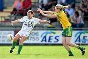 4 August 2014; Patrice Dennehy, Kerry, in action against Karen Guthrie, Donegal. TG4 All-Ireland Ladies Football Senior Championship Round 2 Qualifier, Donegal v Kerry, St Brendan's Park, Birr, Co. Offaly. Picture credit: Brendan Moran / SPORTSFILE