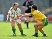 4 August 2014; Patrice Dennehy, Kerry, in action against Shannon McGroddy, Donegal. TG4 All-Ireland Ladies Football Senior Championship Round 2 Qualifier, Donegal v Kerry, St Brendan's Park, Birr, Co. Offaly. Picture credit: Brendan Moran / SPORTSFILE