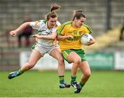 4 August 2014; Geraldine McLaughlin, Donegal, in action against Cait Lynch, Kerry. TG4 All-Ireland Ladies Football Senior Championship Round 2 Qualifier, Donegal v Kerry, St Brendan's Park, Birr, Co. Offaly. Picture credit: Brendan Moran / SPORTSFILE