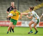 4 August 2014; Geraldine McLaughlin, Donegal, in action against Cáit Lynch, Kerry. TG4 All-Ireland Ladies Football Senior Championship Round 2 Qualifier, Donegal v Kerry, St Brendan's Park, Birr, Co. Offaly. Picture credit: Brendan Moran / SPORTSFILE