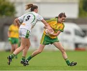 4 August 2014; Katy Herron, Donegal, in action against Aisling Leonard, Kerry. TG4 All-Ireland Ladies Football Senior Championship Round 2 Qualifier, Donegal v Kerry, St Brendan's Park, Birr, Co. Offaly. Picture credit: Brendan Moran / SPORTSFILE