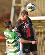 4 August 2014; Jason Byrne, Bohemians, in action against Ryan Brennan, Shamrock Rovers. EA Sports Cup Semi-Final, Bohemians v Shamrock Rovers, Dalymount Park, Dublin. Picture credit: David Maher / SPORTSFILE
