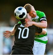 4 August 2014; Jason Byrne, Bohemians, in action against Conor Kenna, Shamrock Rovers. EA Sports Cup Semi-Final, Bohemians v Shamrock Rovers, Dalymount Park, Dublin. Picture credit: David Maher / SPORTSFILE