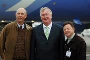18 September 2006; Tom Lehman, left, 2006 Ryder Cup Team USA captain, meet with Minister for Arts, Sport and Tourism, John O'Donoghue T.D. and, European team captain, Ian Woosnam, on their arrival at Dublin Airport ahead of the 2006 Ryder Cup which will be taking place in the K Club, Straffan, Co Kildare between September 22 - 24, 2006. Picture credit: David Maher / SPORTSFILE