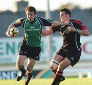 22 September 2006; Danny Riordan, Connacht, is tackled by Phil Godman, Edinburgh Gunners. Magners Celtic League 2006 - 2007, Connacht v Edinburgh Gunners, Sportsground, Galway. Picture credit: Ray Ryan / SPORTSFILE