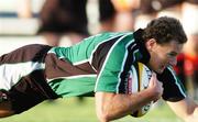 22 September 2006; Matt Mostyn, Connacht, dives over to score a try against Edinburgh Gunners. Magners Celtic League 2006 - 2007, Connacht v Edinburgh Gunners, Sportsground, Galway. Picture credit: Ray Ryan / SPORTSFILE