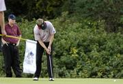 24 September 2006; Luke Donald, Team Europe 2006, putts on the 17th green to win his match with Chad Campbell 2 & 1 during Sunday's singles matches. 36th Ryder Cup Matches, K Club, Straffan, Co. Kildare, Ireland. Picture credit: Brendan Moran / SPORTSFILE