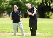 5 August 2014; John Giles and Oliver Barry, from Hollystown Golf Club in attendance at the Launch of the John Giles Foundation Golf Classic, Hollystown Golf Club, Dublin. Picture credit: Matt Browne / SPORTSFILE