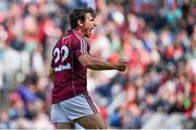 3 August 2014; Sean Armstrong, Galway, celebrates after team-mate Michael Lundy scored their side's second goal against Kerry. GAA Football All-Ireland Senior Championship, Quarter-Final, Kerry v Galway, Croke Park, Dublin. Picture credit: Brendan Moran / SPORTSFILE