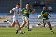 4 August 2014; Liam Carey, Kerry, with support from team-mate Micheál Burns, in action against Jamie Flynn, Kildare. Electric Ireland GAA Football All-Ireland Minor Championship Quarter-Final, Kerry v Kildare, Semple Stadium, Thurles, Co. Tipperary. Picture credit: Barry Cregg / SPORTSFILE