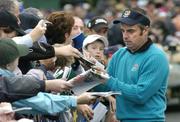 20 September 2006; Paul McGinley, Team Europe 2006, signs autographs during the second day of practice, ahead of the 36th Ryder Cup Matches. K Club, Straffan, Co. Kildare, Ireland. Picture credit: Matt Browne / SPORTSFILE