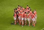5 August 2006; The Armagh players stand for the National Anthem. Bank of Ireland All-Ireland Senior Football Championship Quarter-Final, Armagh v Kerry, Croke Park, Dublin. Picture credit; Ray McManus / SPORTSFILE