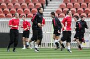 27 September 2006; Sean Hargan, David Forde, and Kevin Deery, Derry City, in action during squad training. Parc des Princes, Paris, France. Picture credit: Oliver McVeigh / SPORTSFILE