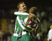 29 September 2006; Billy Woods, Cork City, celebrates his goal against Bray Wanderers with team-mate Neal Horgan, 22. eircom League, Premier Division, Cork City v Bray Wanderers, Turners Cross, Cork. Picture credit: Matt Browne / SPORTSFILE