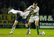 30 September 2006; Ray Kenny, Shamrock Rovers, in action against Noel McGee, Athlone Town. Carlsberg FAI Cup, Quarter-Final, Athlone Town v Shamrock Rovers, Dubarry Park, Athlone, Co. Westmeath. Picture credit: Brendan Moran / SPORTSFILE