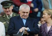 1 October 2006; An Taoisheach Bertie Ahern T.D. before the start of the final. TG4 Ladies All-Ireland Senior Football Championship Final, Cork v Armagh, Croke Park, Dublin. Picture credit: David Maher / SPORTSFILE