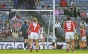 1 October 2006; Nollaig Cleary, right, 10, Cork, watches as her shot hit the back of the net for her side's goal against Armagh. TG4 Ladies All-Ireland Senior Football Championship Final, Cork v Armagh, Croke Park, Dublin. Picture credit: Brendan Moran / SPORTSFILE